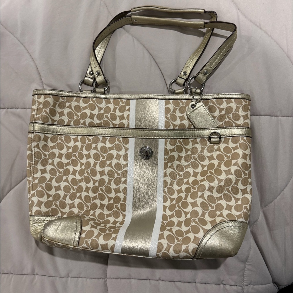 Stylish Gold and Tan Women's Bag